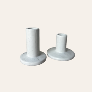 Beige keramiek kandelaars (set) Beige keramiek kandelaars (set)