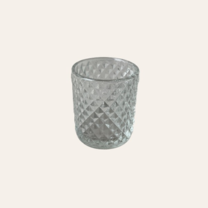 Waxinelichthouder glas ruitstructuur Waxinelichthouder glas ruitstructuur