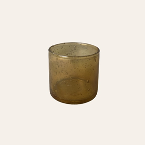 Amber glazen waxinelichthouder Amber glazen waxinelichthouder