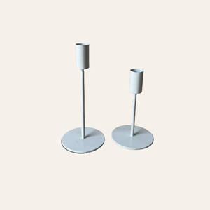 Set witte kandelaars Set witte kandelaars