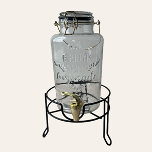 glazen limonadetap met standaard voor bruiloft drankjes