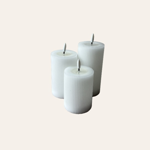 set van 3 witte led stompkaarsen voor bruiloft tafeldecoratie