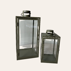 olijfgroene windlichten met glas voor bruiloft decoratie