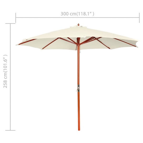 Parasol Ecru / Beige / Wit - 3 meter doorsnede huren 