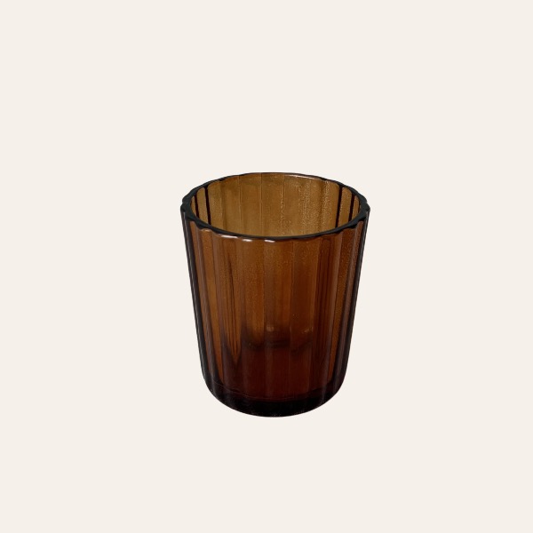 Amber  Roestkleurig glazen waxinelichthouder