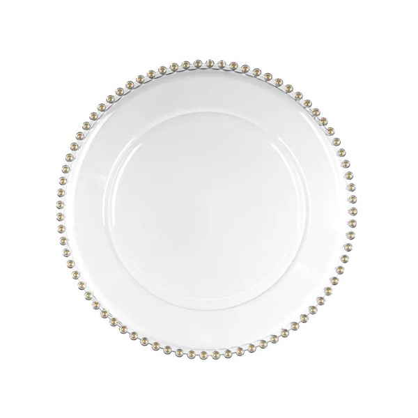 Onderbord Parel Zilver - doorzichtig - plastic