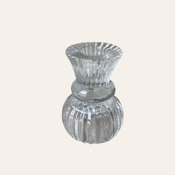 Glazen kandelaar & waxinelichthouder in 1