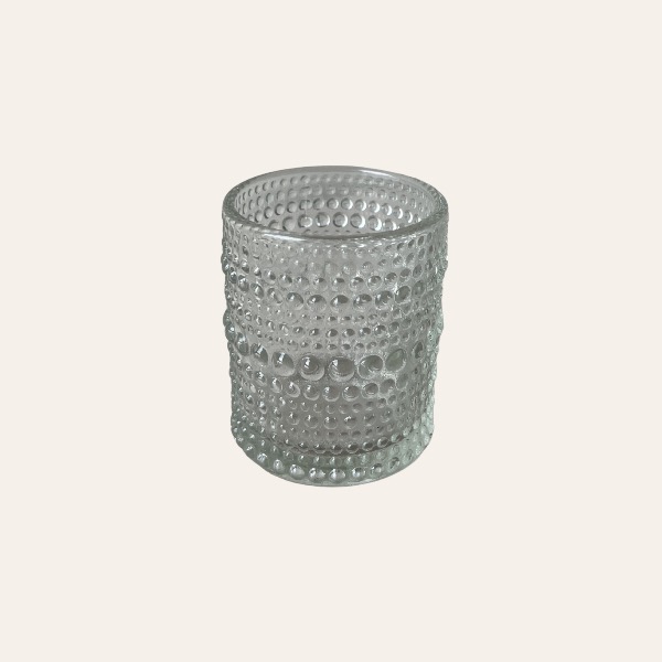 Waxinelichthouder glas Dots